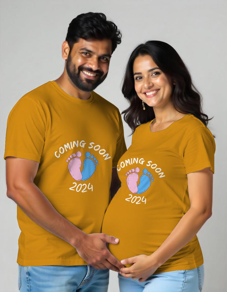 2025 Coming Soon Maternity Couple Tshirts