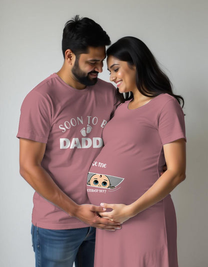 Soon to be Dad Peek a Boo Maternity Couple Tshirt Dress