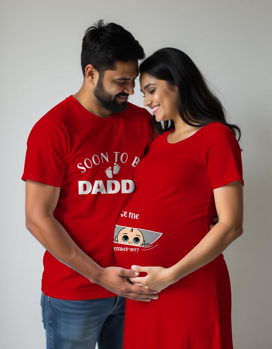 Soon to be Dad Peek a Boo Maternity Couple Tshirt Dress