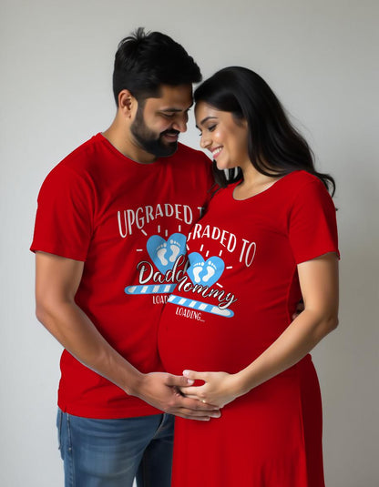 Upgraded to Daddy and Mommy Couple Maternity Tshirts