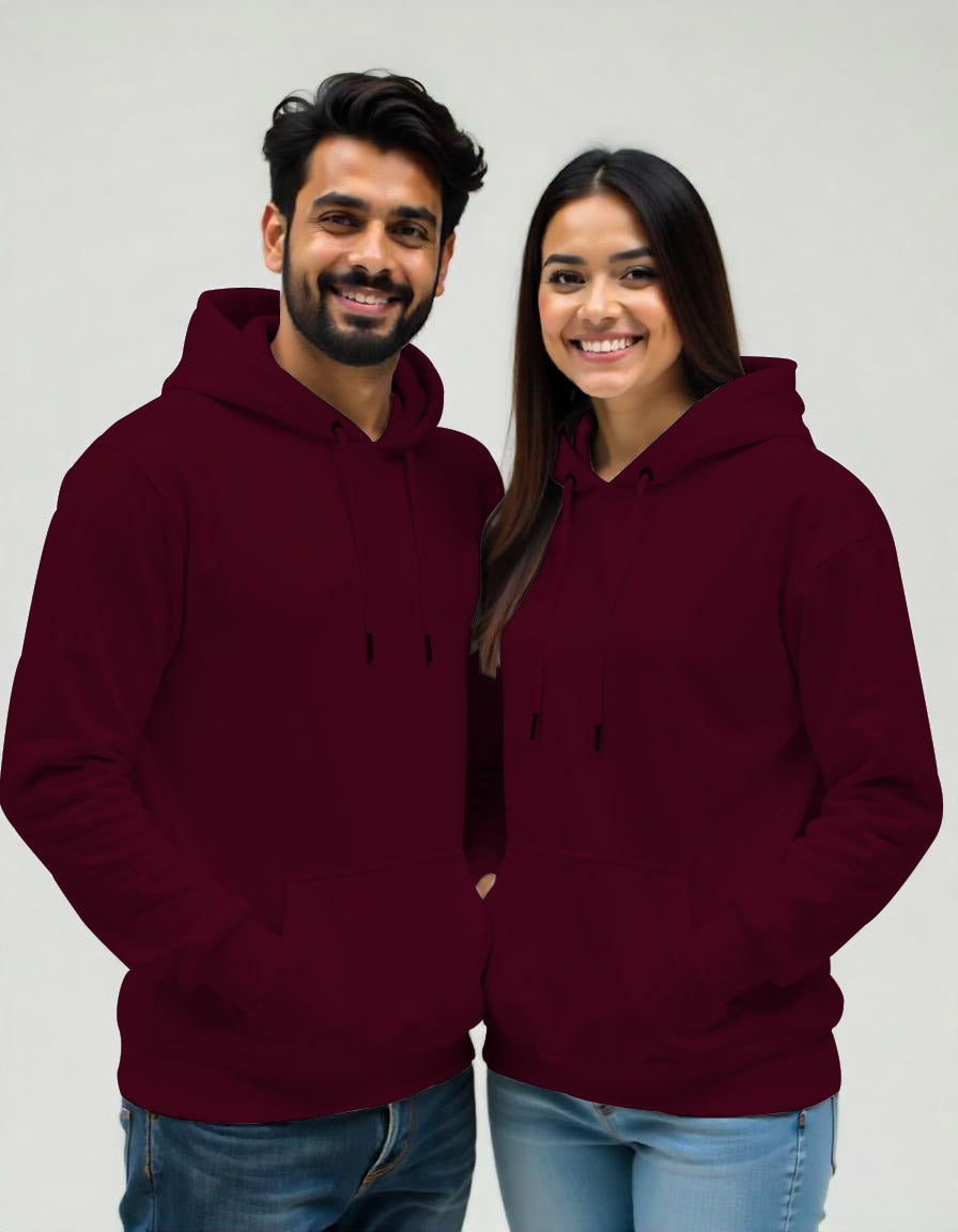 Maroon Couple Hoodies