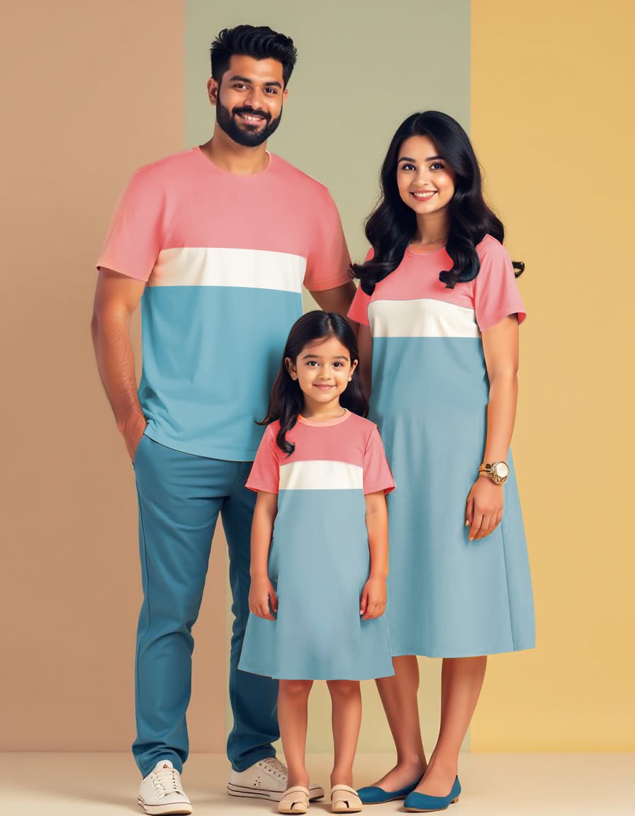 pink blue family matching tshirt