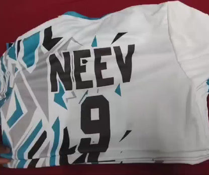 team name and number printed jersey