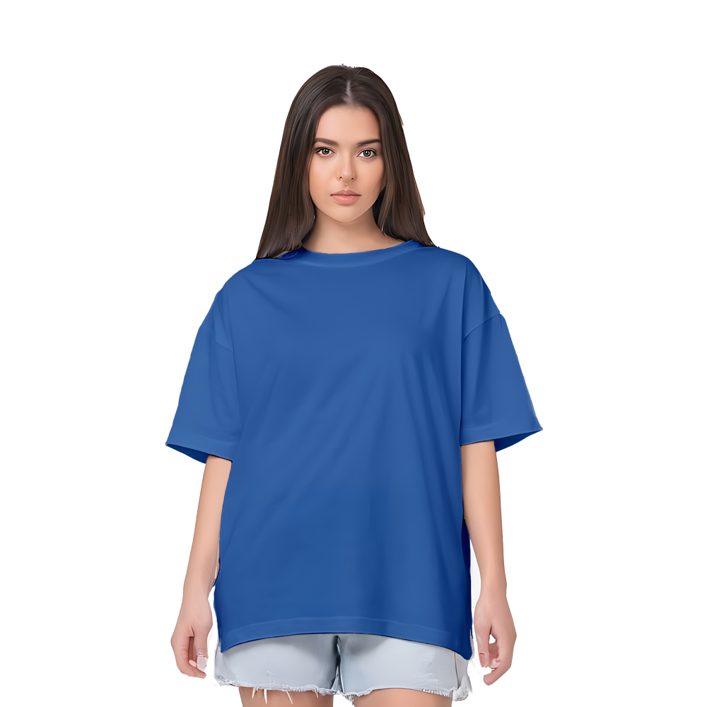 women oversized  t shirt blue