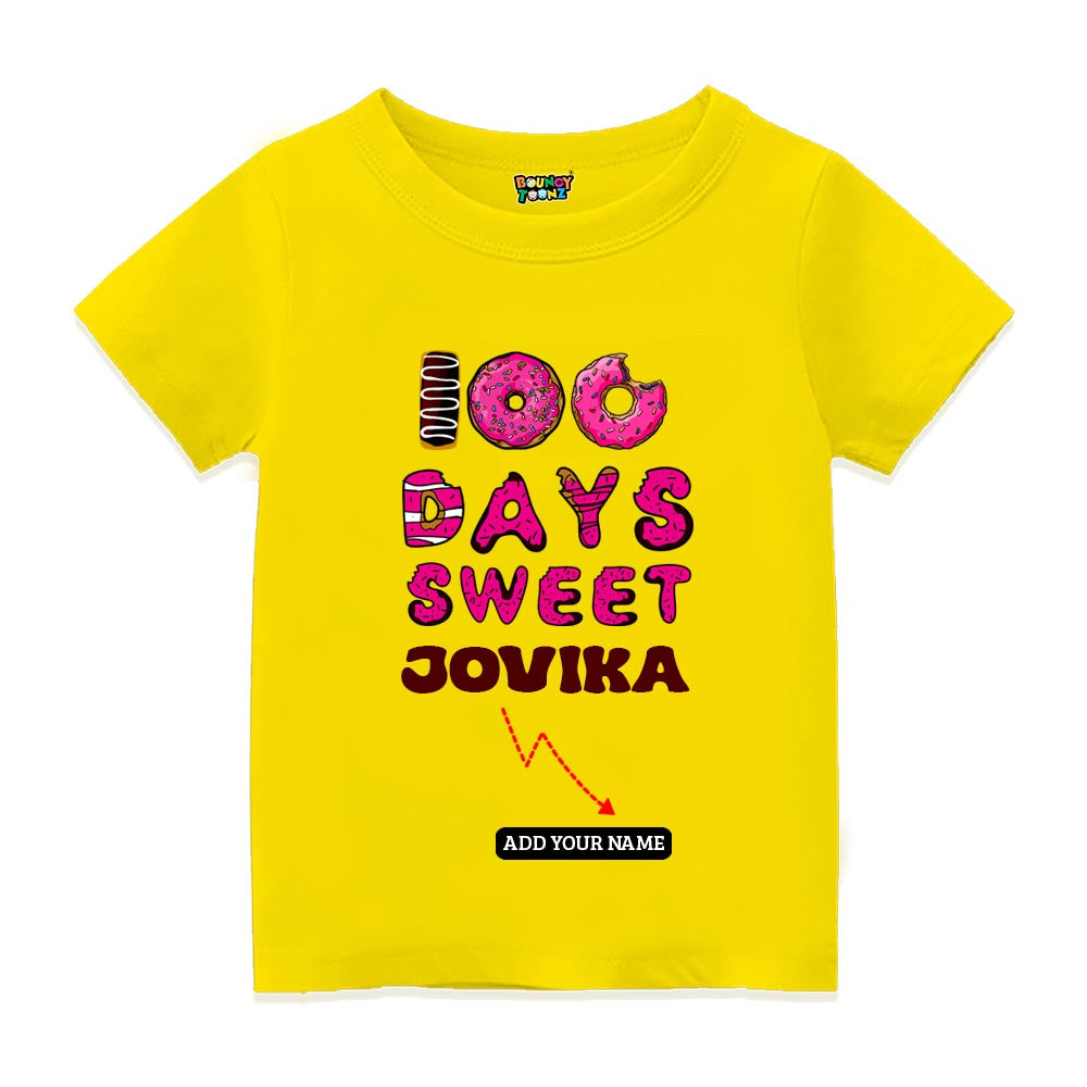 100 Days Kids Name print T-shirts