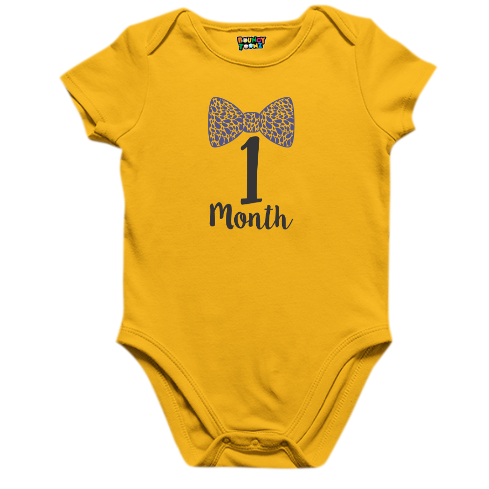 Monthly milestone-1st  month birthday Bow Romper