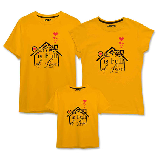 Our Home is Full of Love Matching Family T-Shirts Set of 3 and 4 for Mom, Dad, Son & Daughter