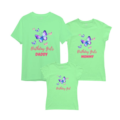 Butterfly Theme Matching Family T-Shirts Set of 3 and 4 for Mom, Dad, Son & Daughter