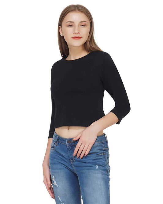 stylish women black Crop Top