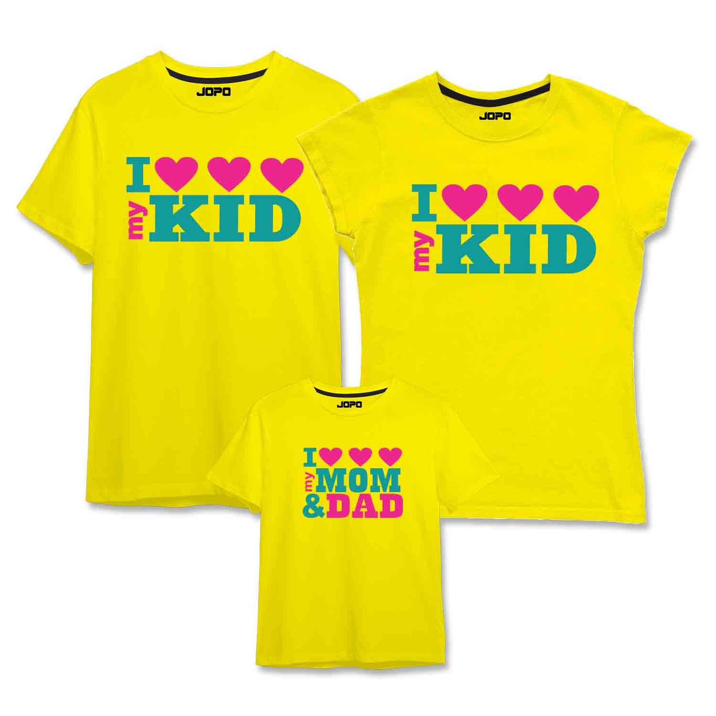 I Love My Kid, Mom Dad Matching Family T-Shirts Set of 3  and 4