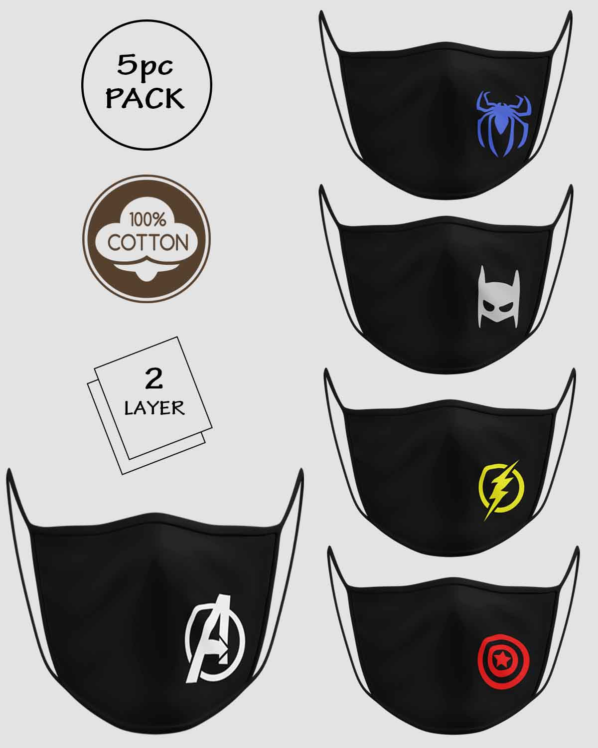 5PC PACK SUPERHERO