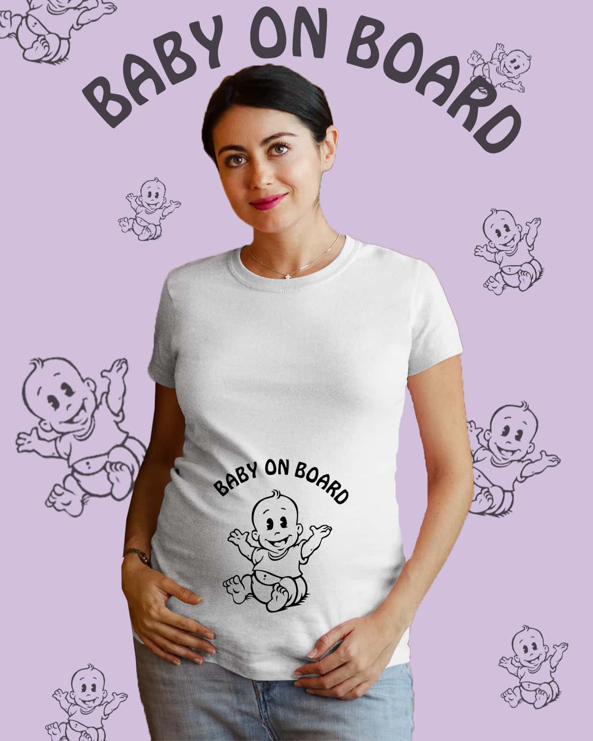 Baby on Board Maternity Pregnancy Announcement Tshirt Jopokart