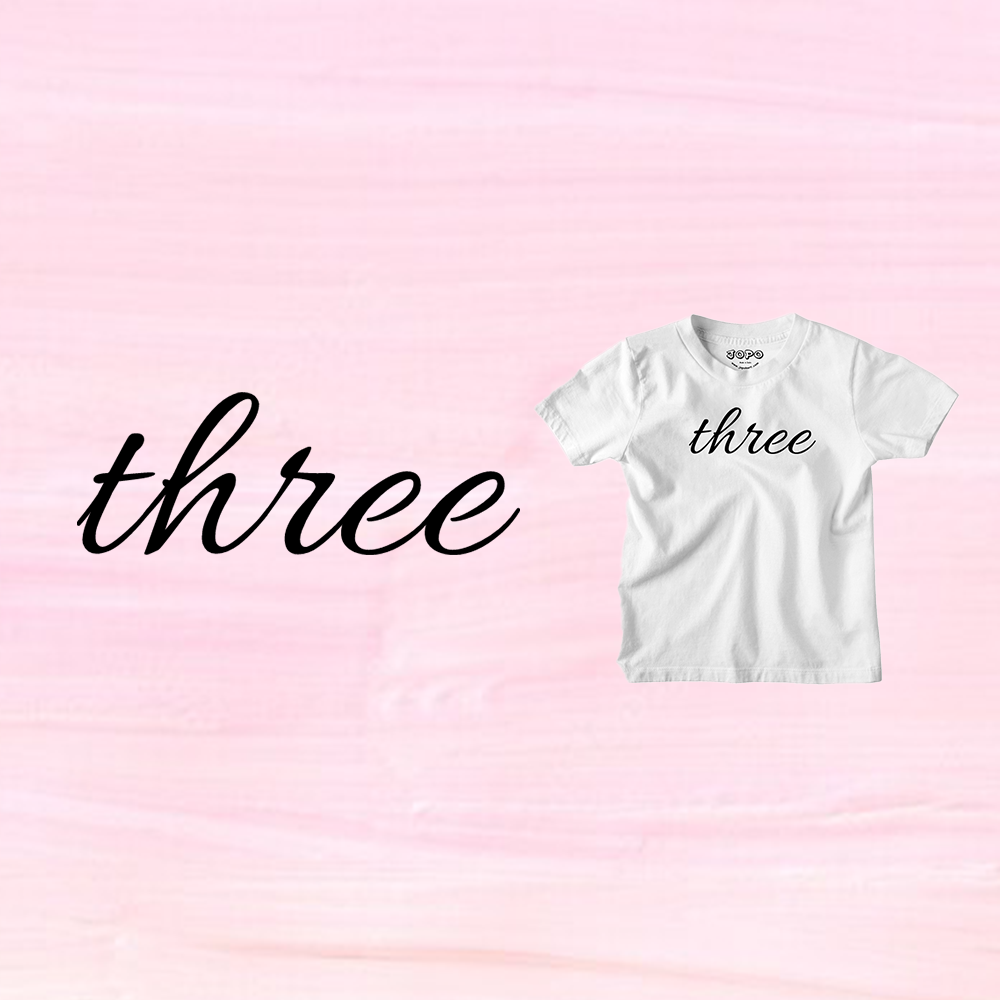 Three Birthday Theme Kids T-shirt