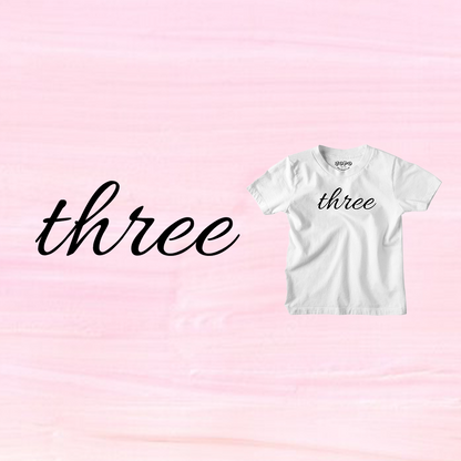 Three Birthday Theme Kids T-shirt