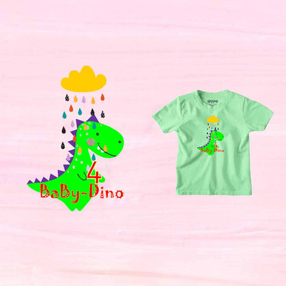 Baby Dino designed 4rd Birthday Theme Kids T-shirt