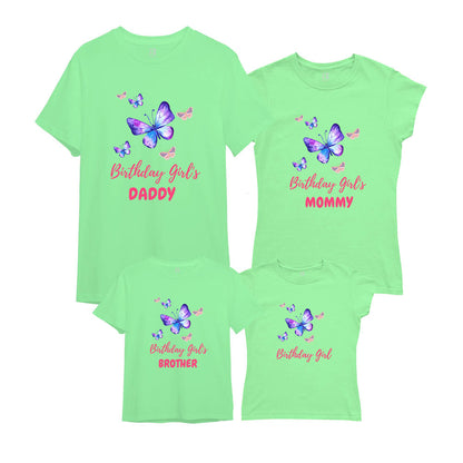 Butterfly Theme Matching Family T-Shirts Set of 3 and 4 for Mom, Dad, Son & Daughter