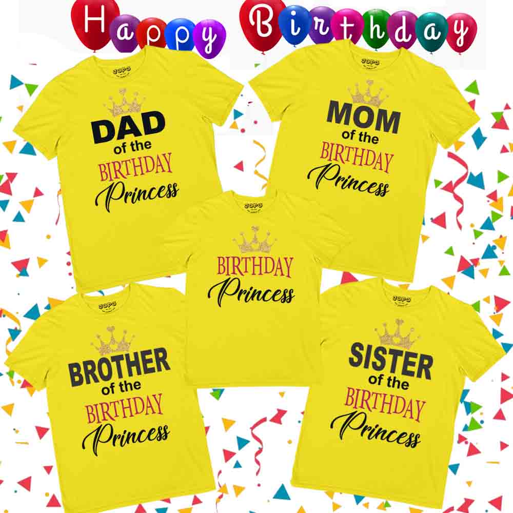 Birthday princess family yellow