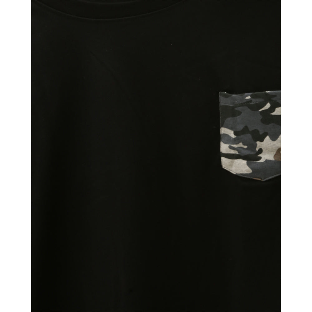 Camaflauge Cotton Black T-shirt