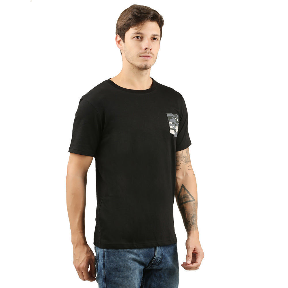 Camaflauge Cotton Black T-shirt