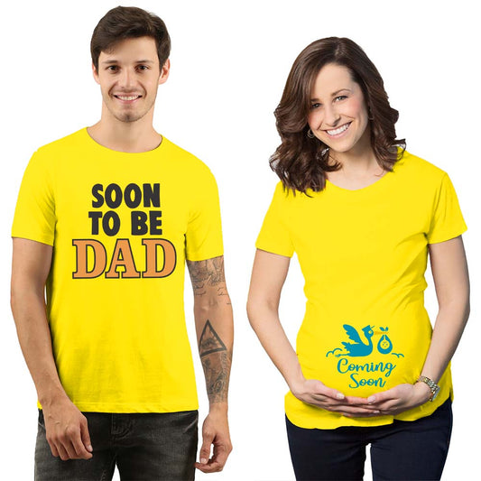 Buy Pregnancy T-shirt Couple T-shirts Funny Maternity Shirts Cute Online in  India 