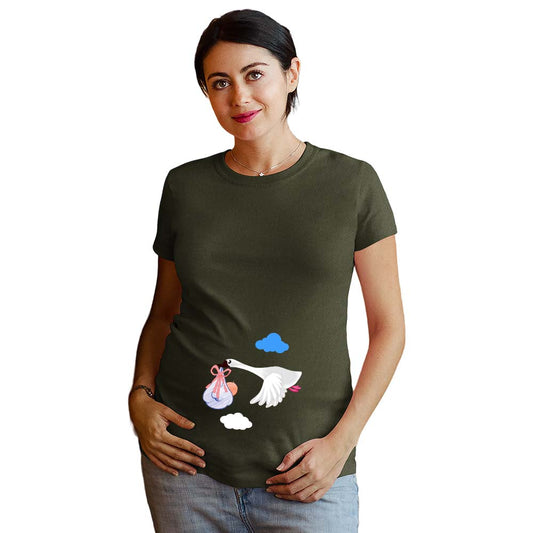 Stork Baby Arriving Soon Maternity Tshirt