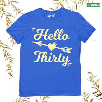 Hello Thirty royal blue