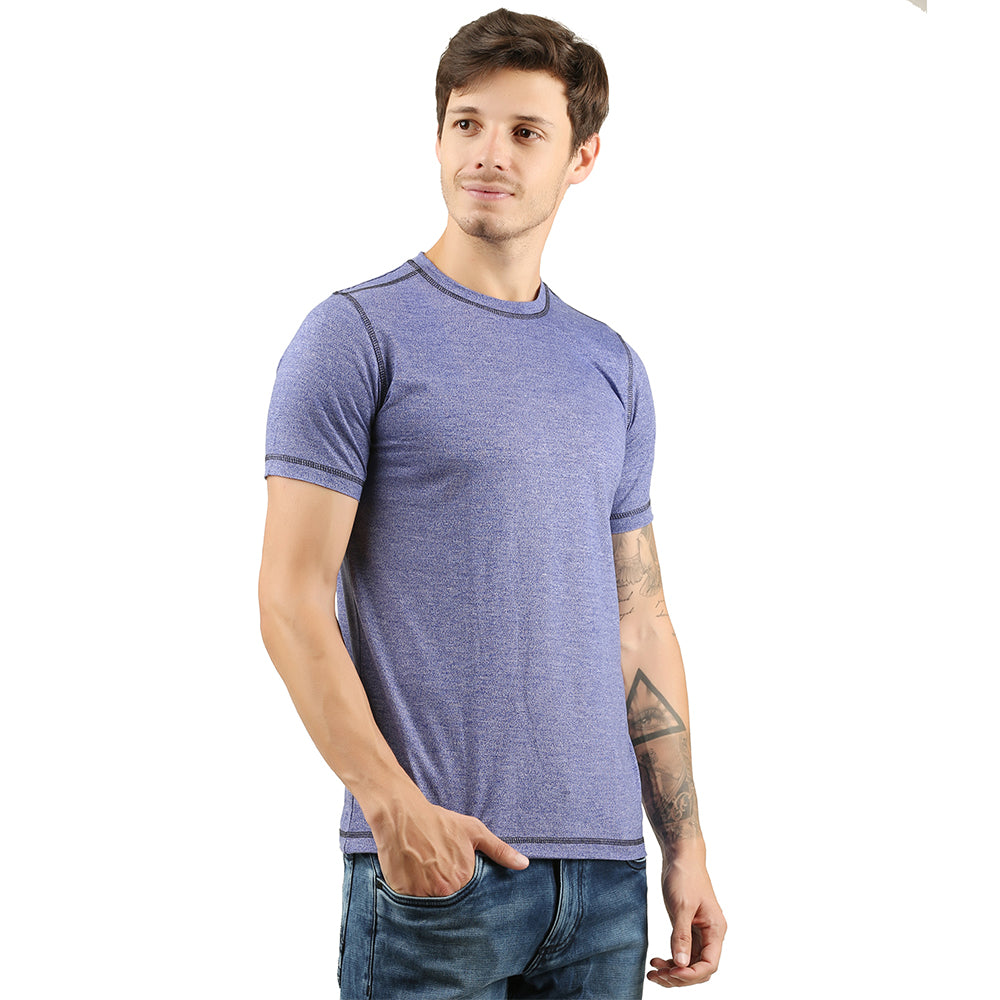 violet neck T-shirt