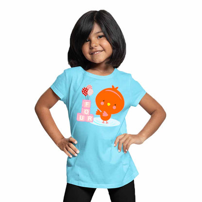 Duck designed 4rd Birthday Theme Kids T-shirt