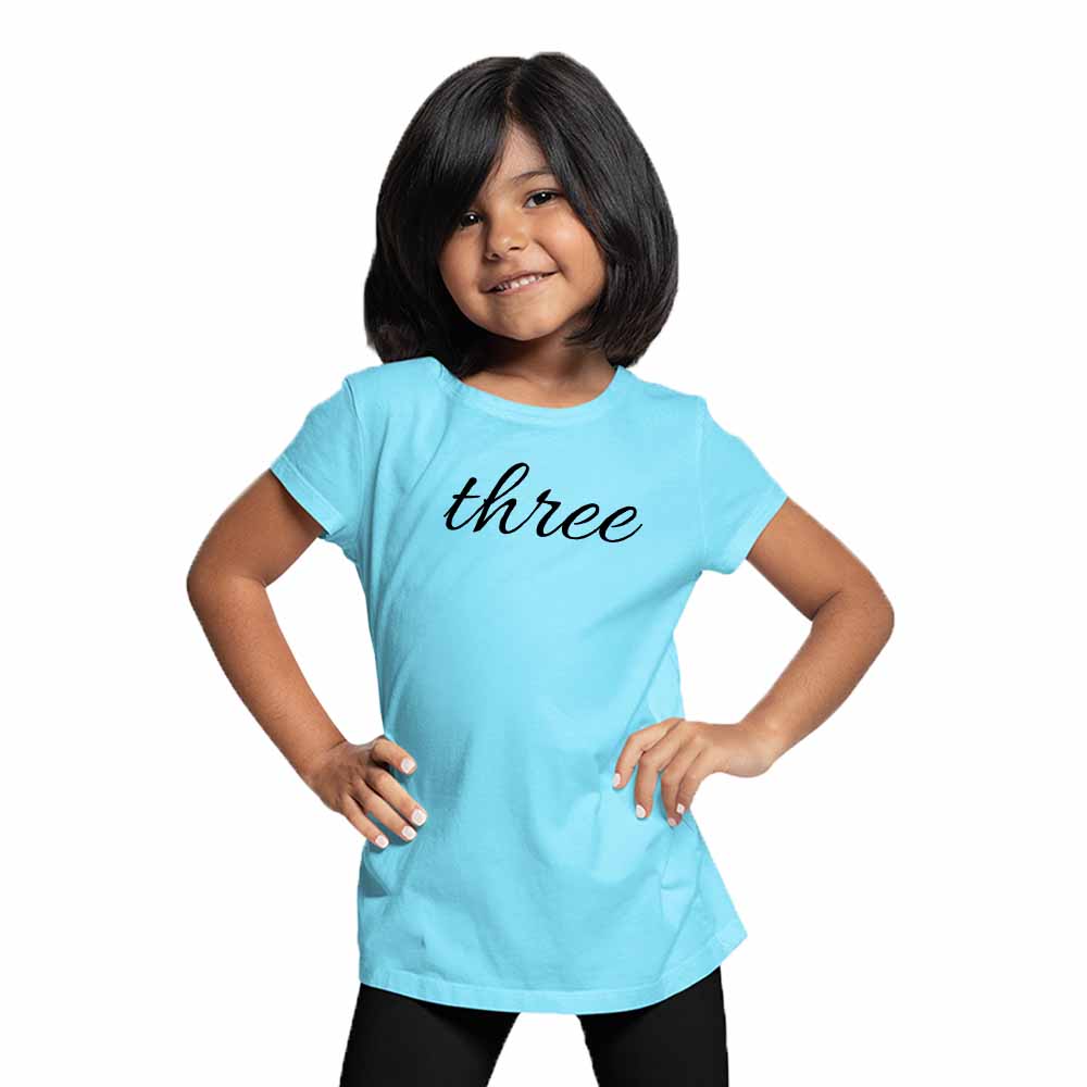 Three Birthday Theme Kids T-shirt