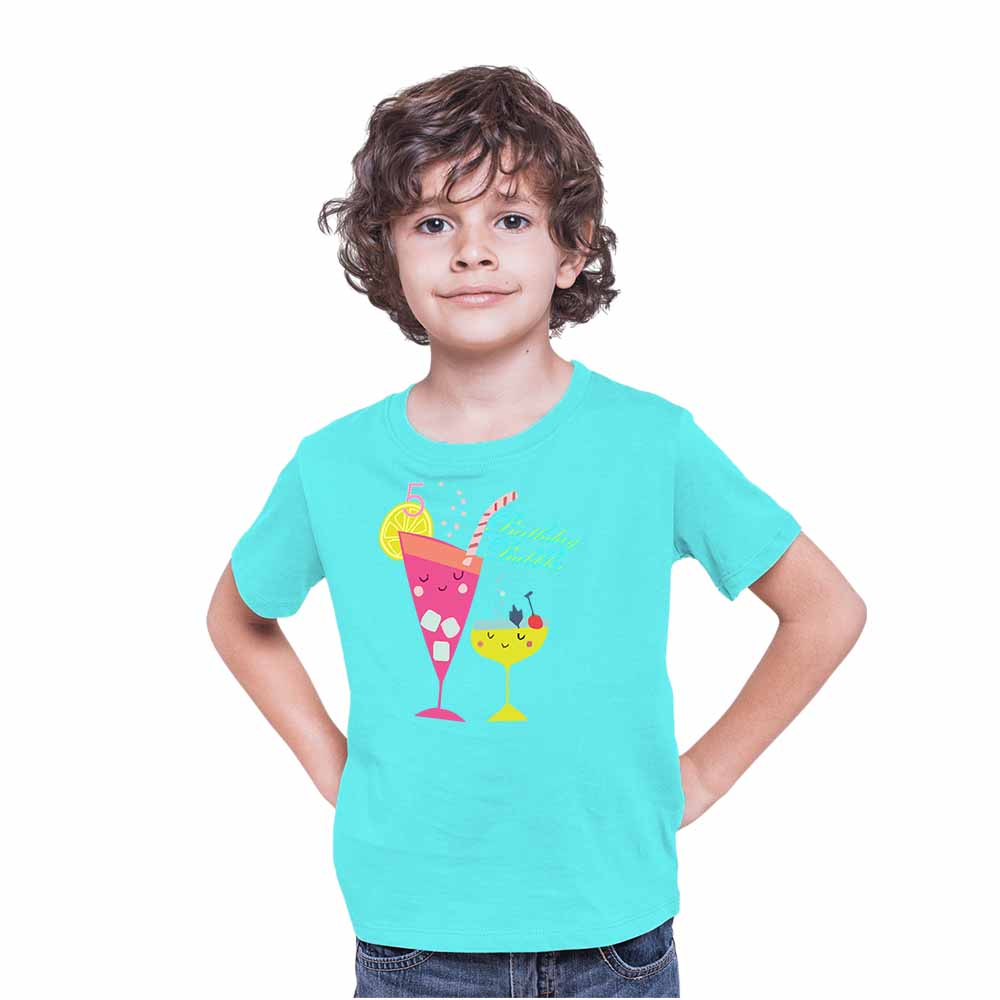 Beach Designed 5th Birthday Theme Kids T-shirt