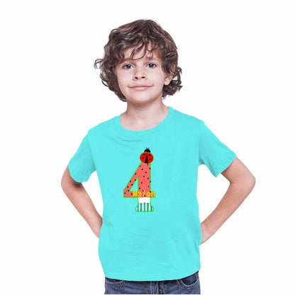 Watermelon designed 4rd Birthday Theme Kids T-shirt