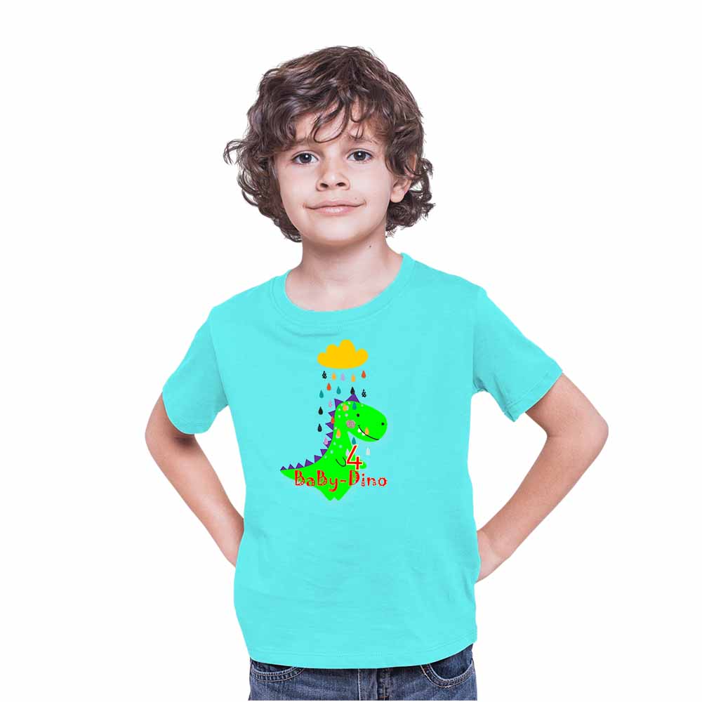 Baby Dino designed 4rd Birthday Theme Kids T-shirt