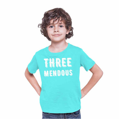 Three Mendous Birthday Theme Kids T-shirt