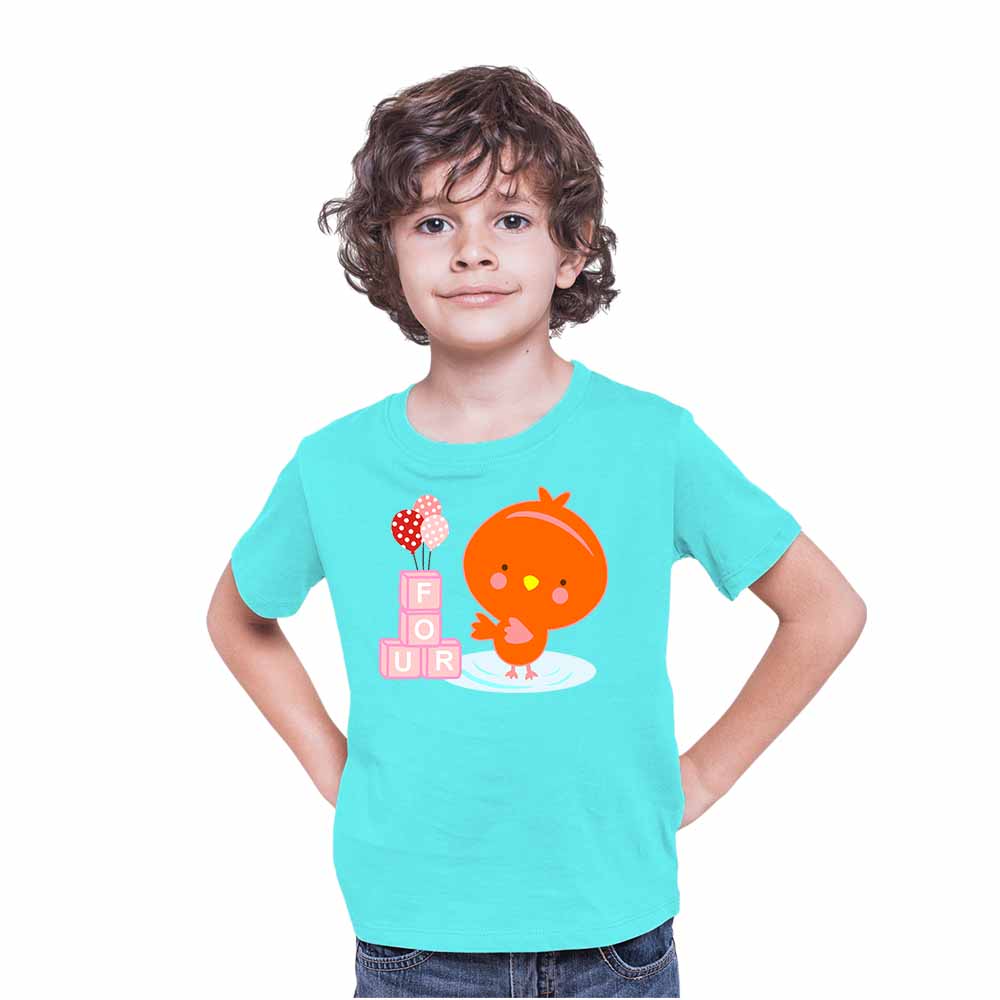 Duck designed 4rd Birthday Theme Kids T-shirt