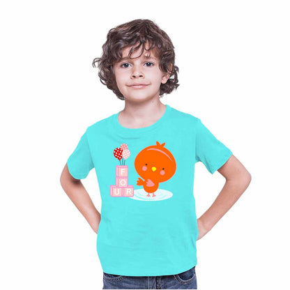 Duck designed 4rd Birthday Theme Kids T-shirt