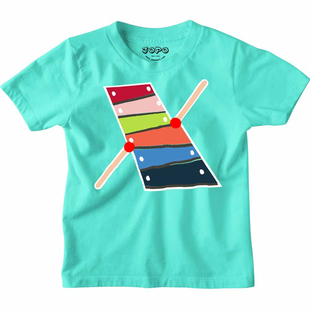 Kid's Alphabet X Xylophone Design Multicolor T-shirt/Romper