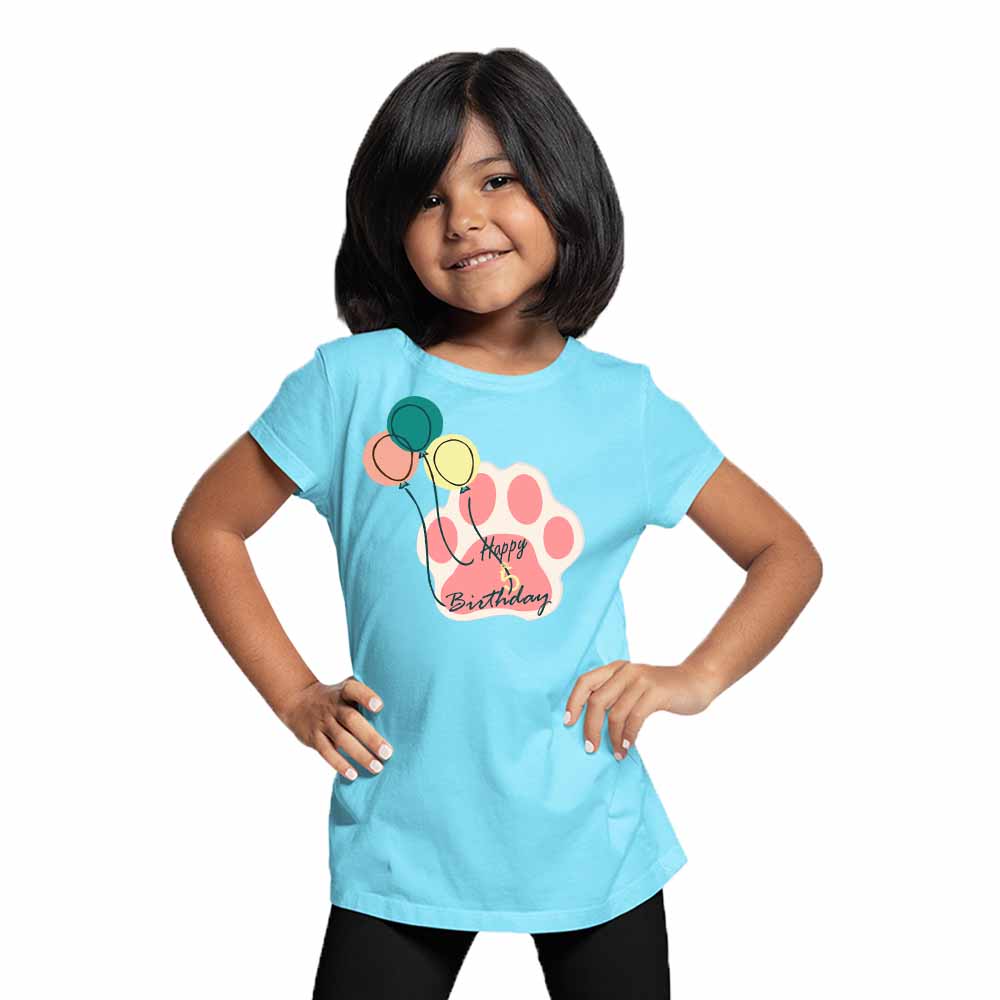 Balloon Design 5th Birthday Theme Kids T-shirt