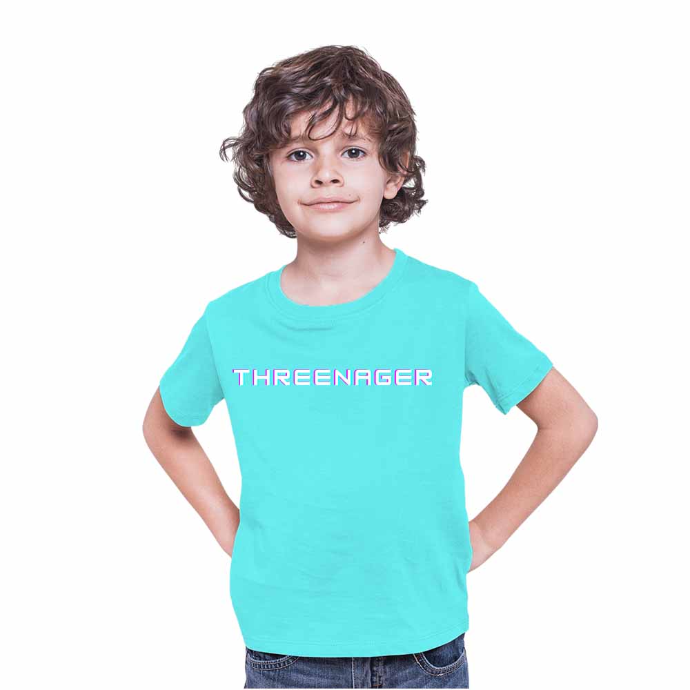 Threenager Birthday Theme Kids T-shirt