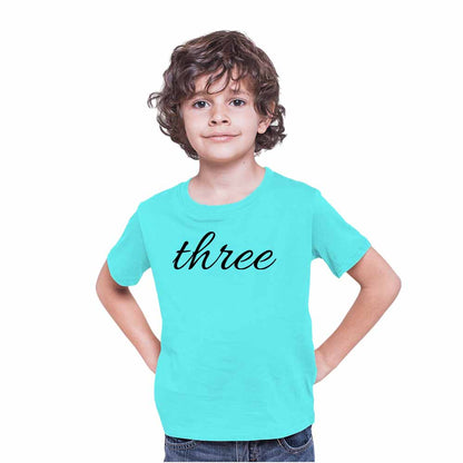 Three Birthday Theme Kids T-shirt