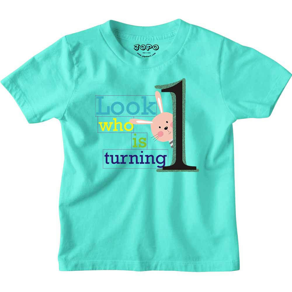 Look Who is Turning 1 Printed Design T-shirt/Romper