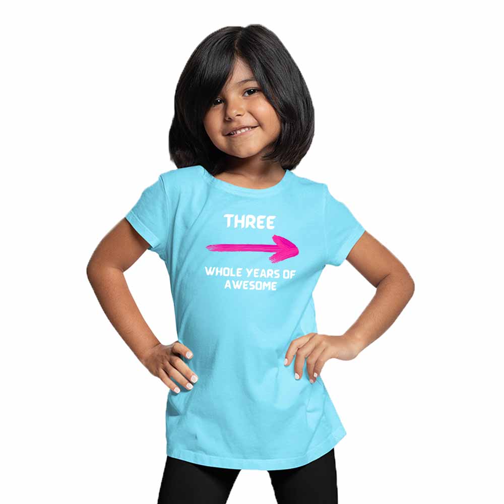 Three Years Birthday Theme Kids T-shirt