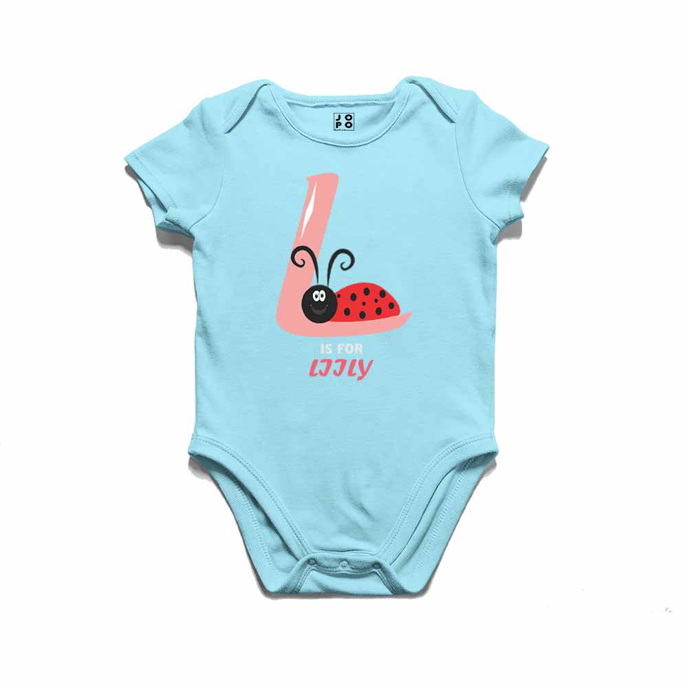 Kid's Alphabet 'L for Liily' name Multicolor T-shirt/Romper