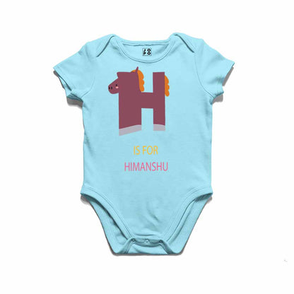 Kid's Alphabet 'H for Himanshu' name Multicolor T-shirt/Romper