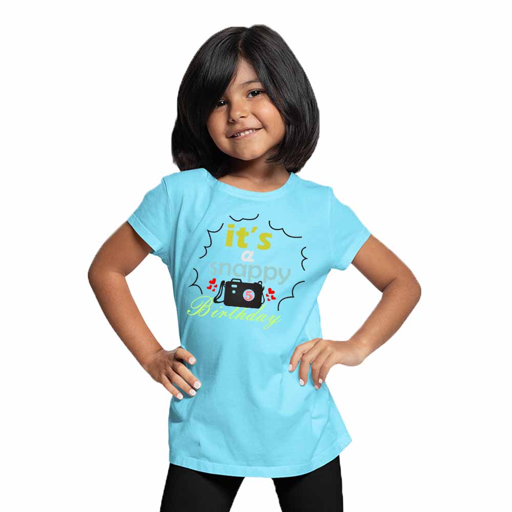 Snappy Camera Designed 5th Birthday Theme Kids T-shirt