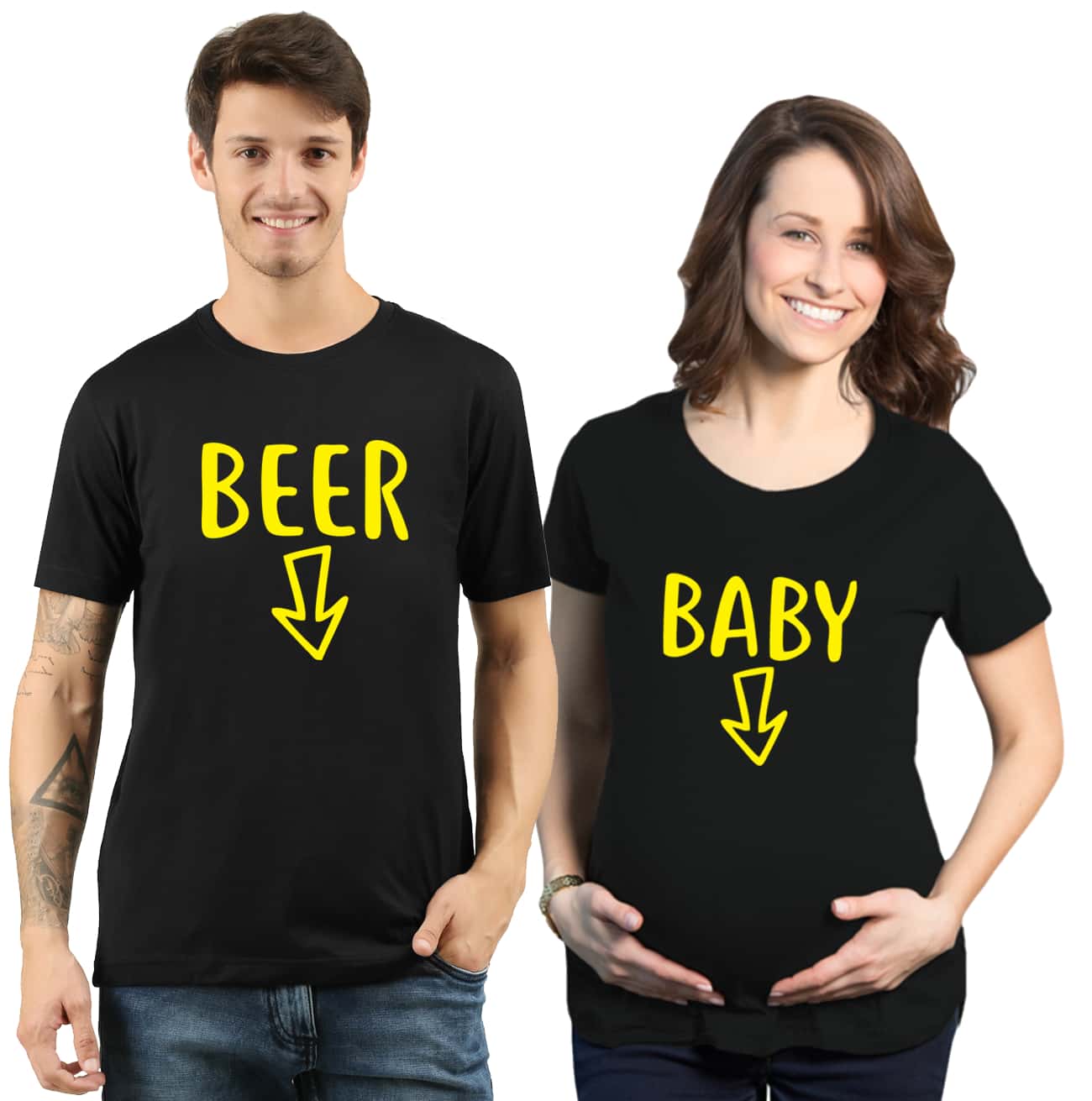 Black Beer & Baby Couples Maternity Shirts – It's Your Day Clothing