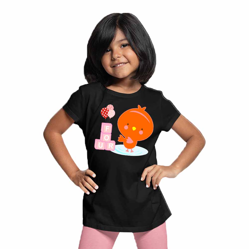 Duck designed 4rd Birthday Theme Kids T-shirt