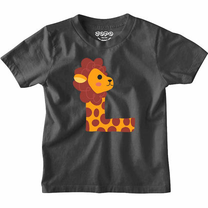 Kid's Alphabet L lion design Multicolor T-shirt/Romper