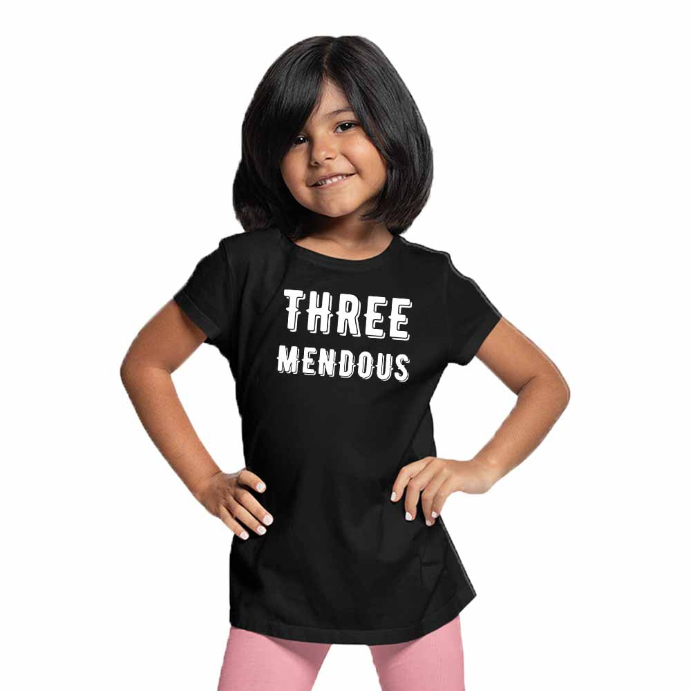 Three Mendous Birthday Theme Kids T-shirt