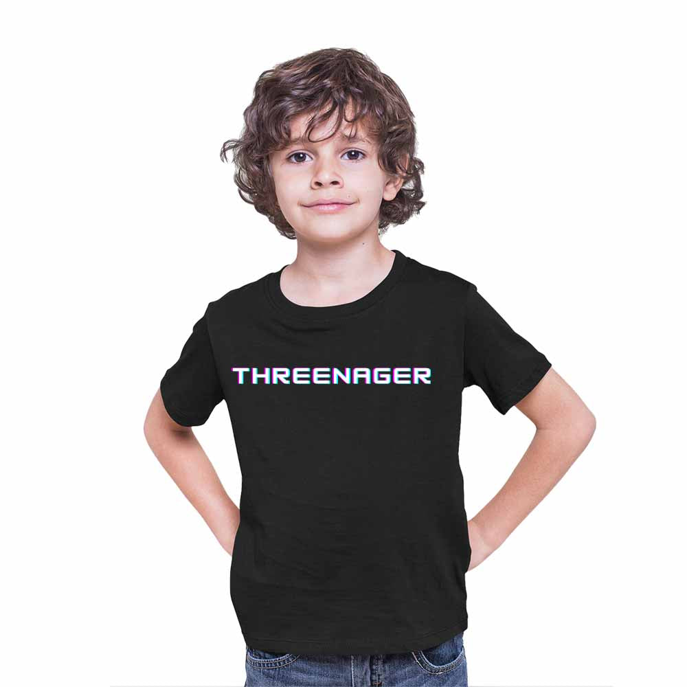 Threenager Birthday Theme Kids T-shirt