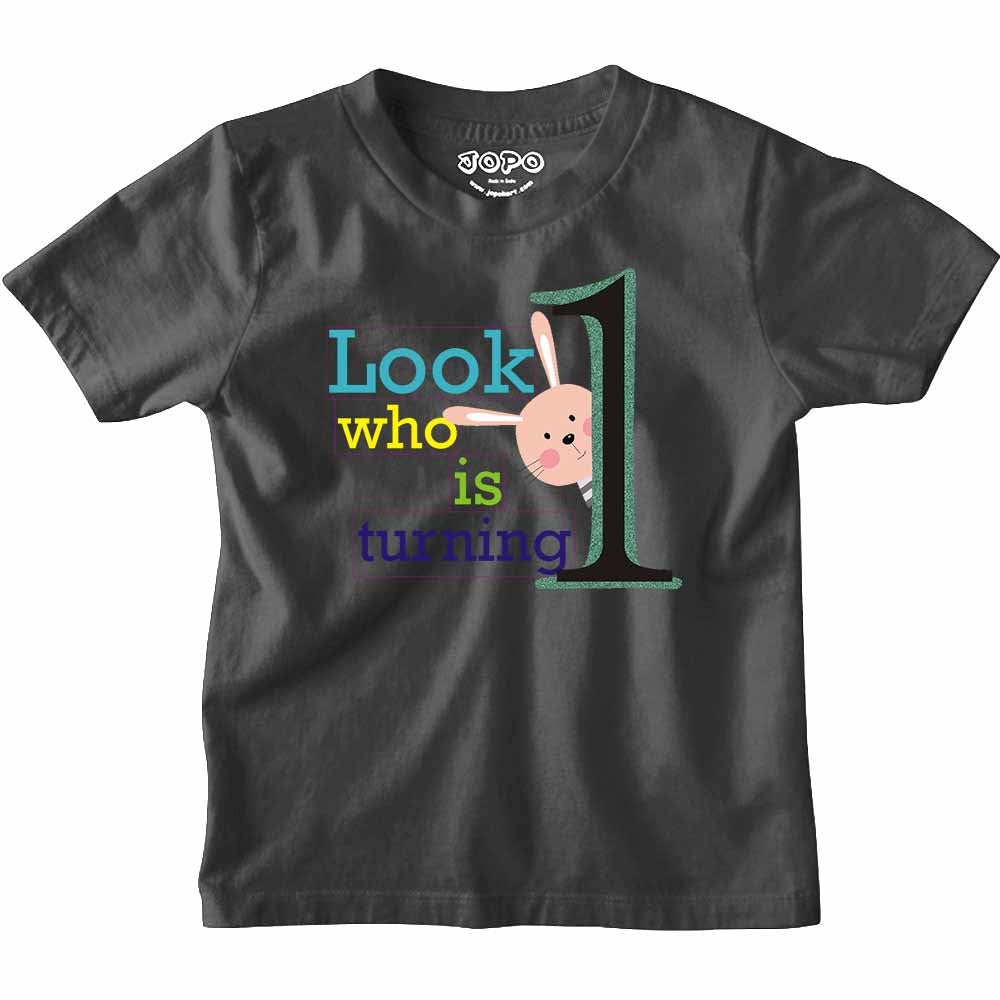 Look Who is Turning 1 Printed Design T-shirt/Romper